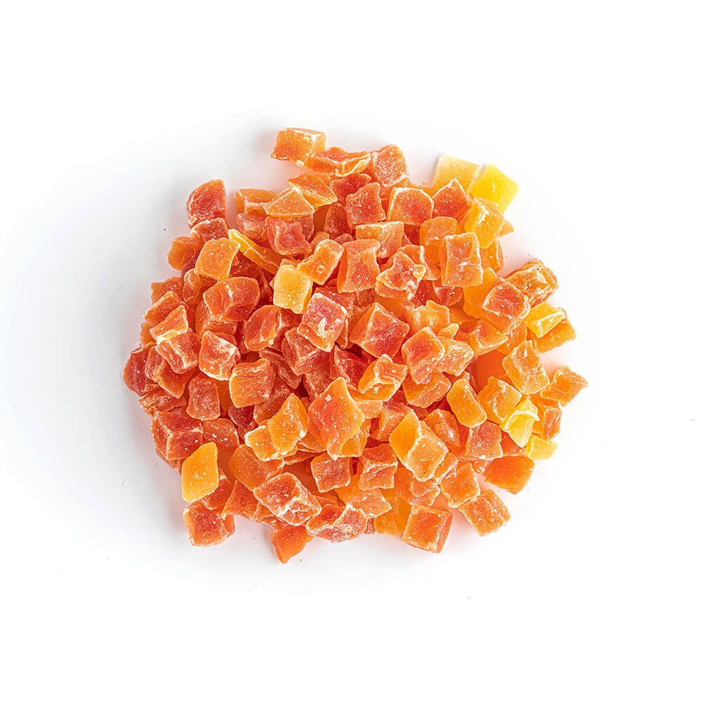 Dried Papaya Dices 500g - 10kg– Sweetened, Tropical & Chewy | Rich in Fibre & Antioxidants | Perfect for Snacking, Baking, and Cereal Toppings