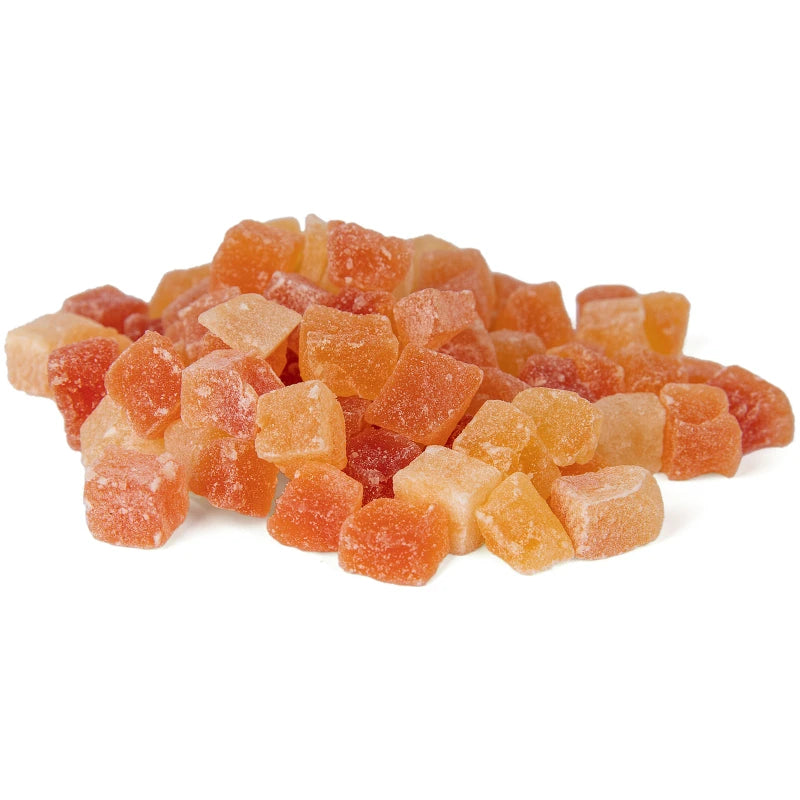 Dried Papaya Dices 500g - 10kg– Sweetened, Tropical & Chewy | Rich in Fibre & Antioxidants | Perfect for Snacking, Baking, and Cereal Toppings