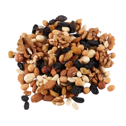 Mix Nuts 250g - 10kg: cashew, hazelnuts, almond, cherries, cranberries, raisins.