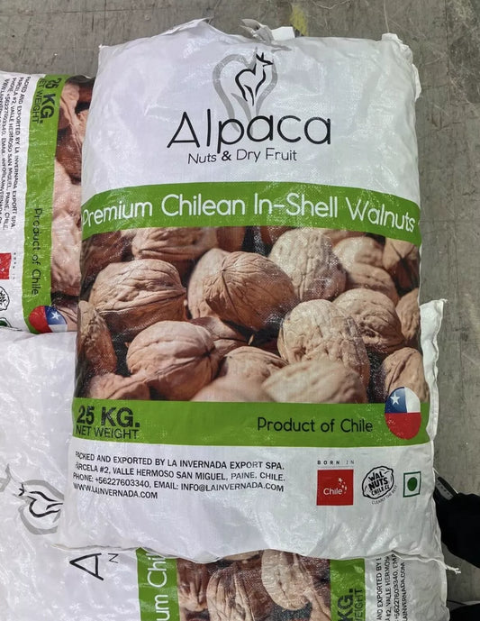 Chilean Extra Light Walnuts in Shell – 25kg bulk bag | Premium Quality, Fresh & Natural | Ideal for Wholesale, Snacking & Gifting