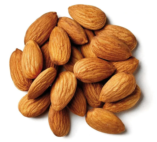Raw almonds compared to roasted almonds