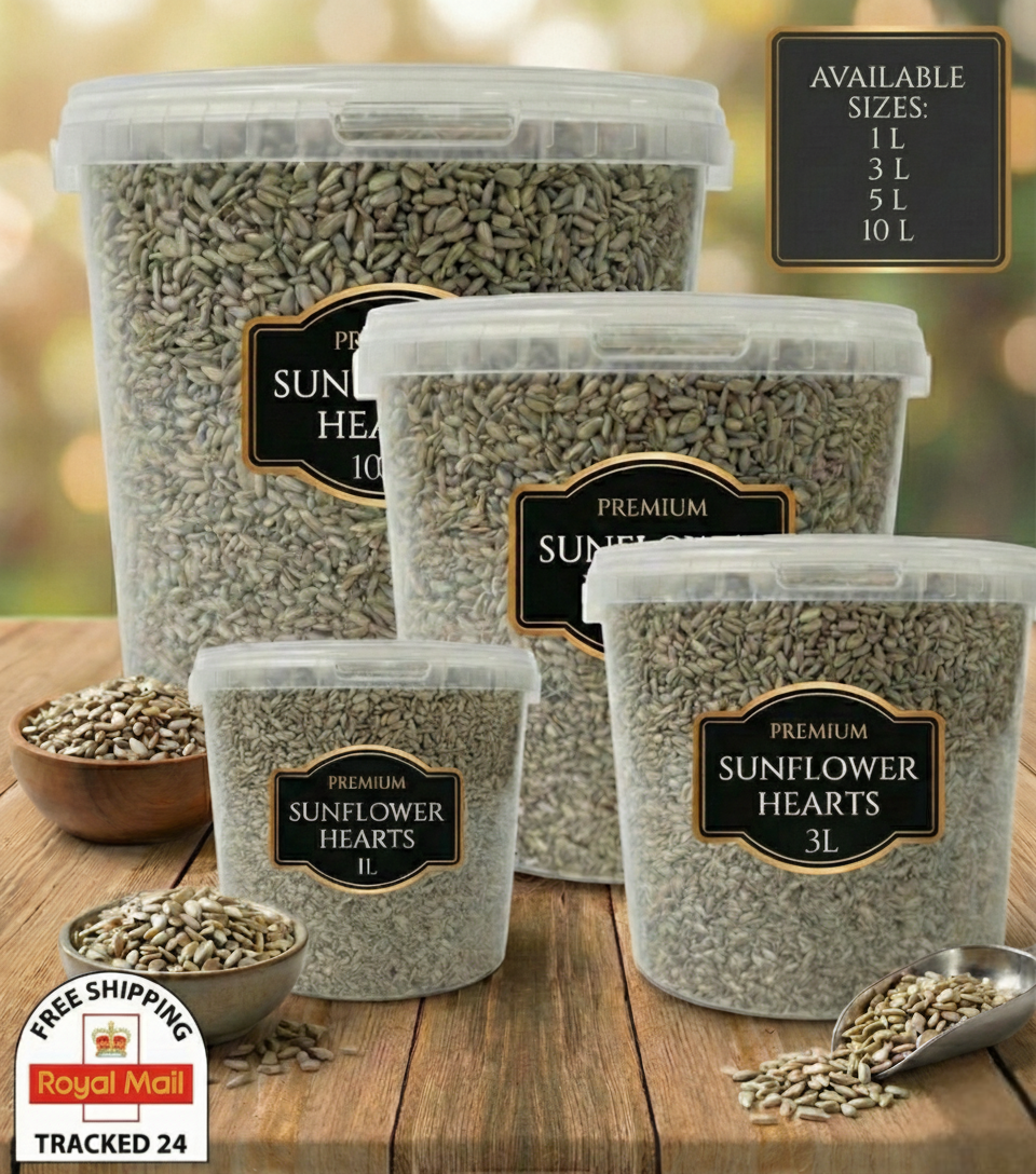 Sunflower Hearts in Tubs | Wild Bird Food, Bakery Kernels Free UK Next Day Delivery