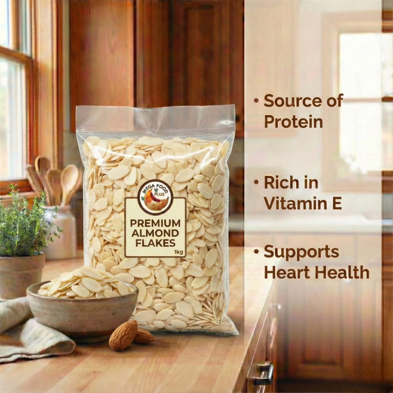 Premium Flaked Almonds 250g- 5kg | Californian | Blanched Sliced Nuts | Baking & Keto