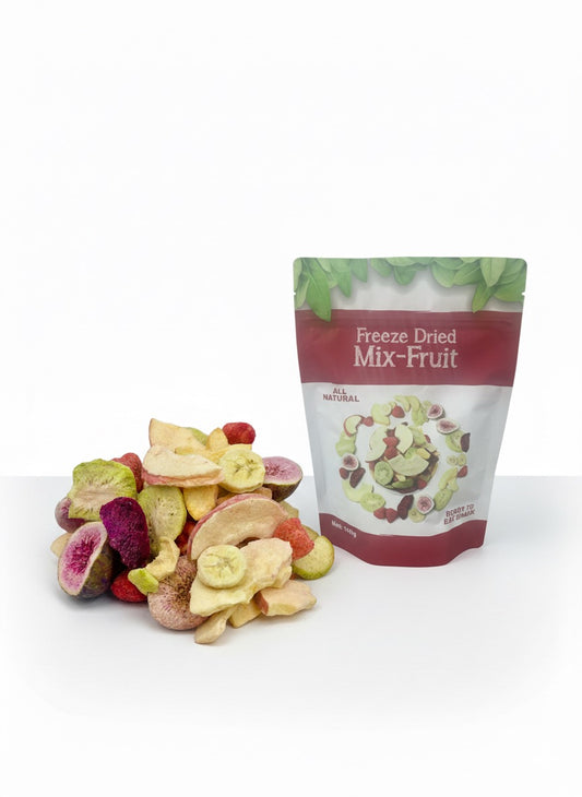 Freeze Dried Mixed Fruits 100g | All-Natural Snack | Apple, Strawberry, Kiwi, Peach, Fig, Banana, Pitaya | No Sugar Added | Vegan & Gluten-Free