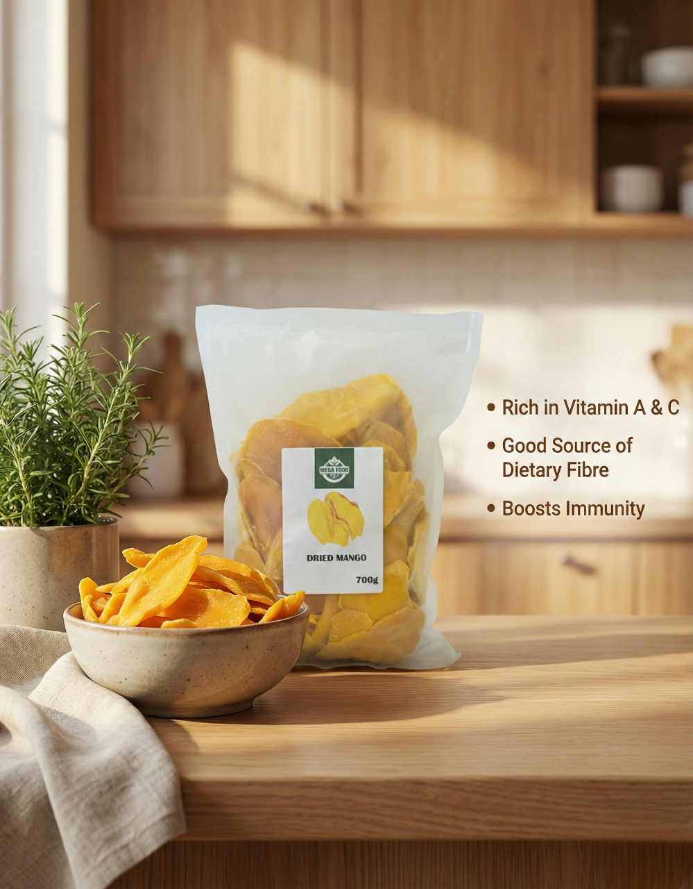 Dried Mango Sweetened – Premium Slices from Vietnam | Tropical Snack | 100% Real Fruit, Non-GMO | 250g – 10kg